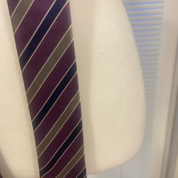 Versace Mens Purple Stripe Tie-New WO Tags - Picture 3 of 6